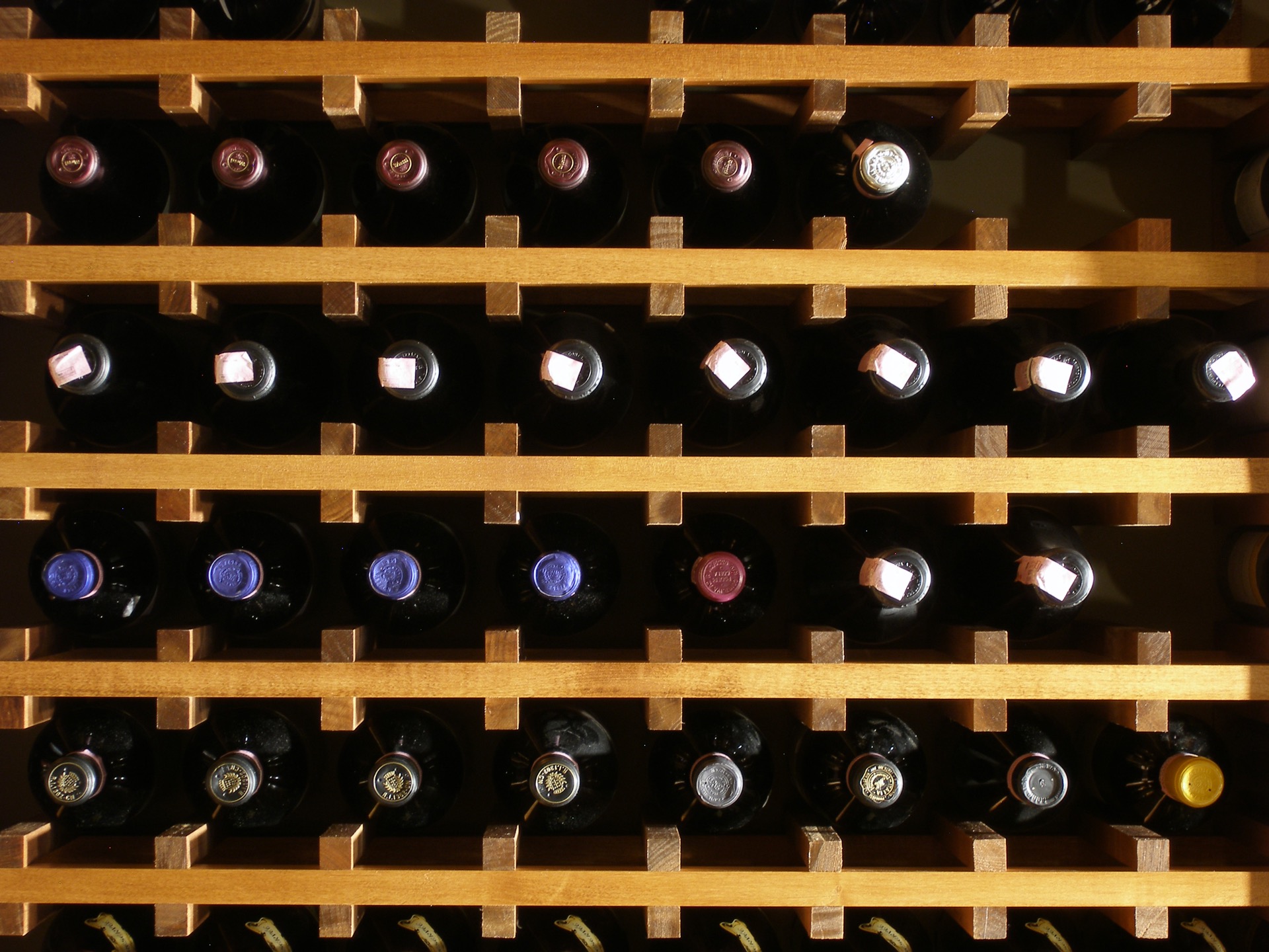 Light Wood Wine Cellar Close Up Front