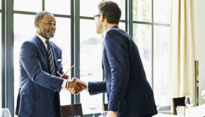 Man shaking hand after interview